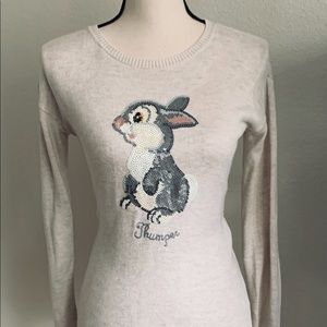 A cotton sweater with sequin appliqué “Thumper”